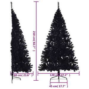 Halb Weihnachtsbaum Schwarz 210cm