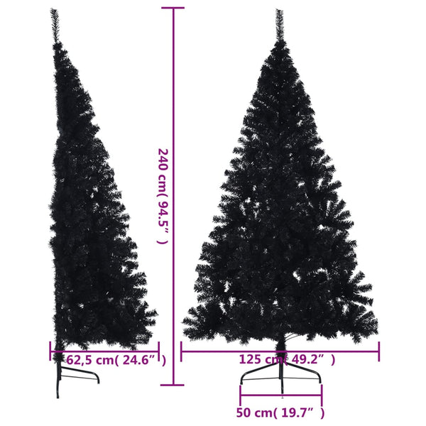 Halb Weihnachtsbaum Schwarz 240cm
