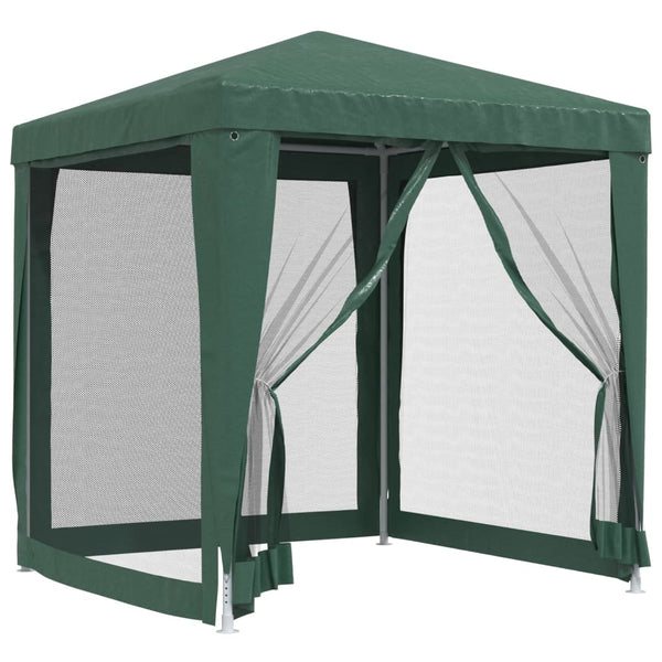 vidaXL Tente de réception avec 4 parois latérales en maille filet Vert 2x2 m HDPE