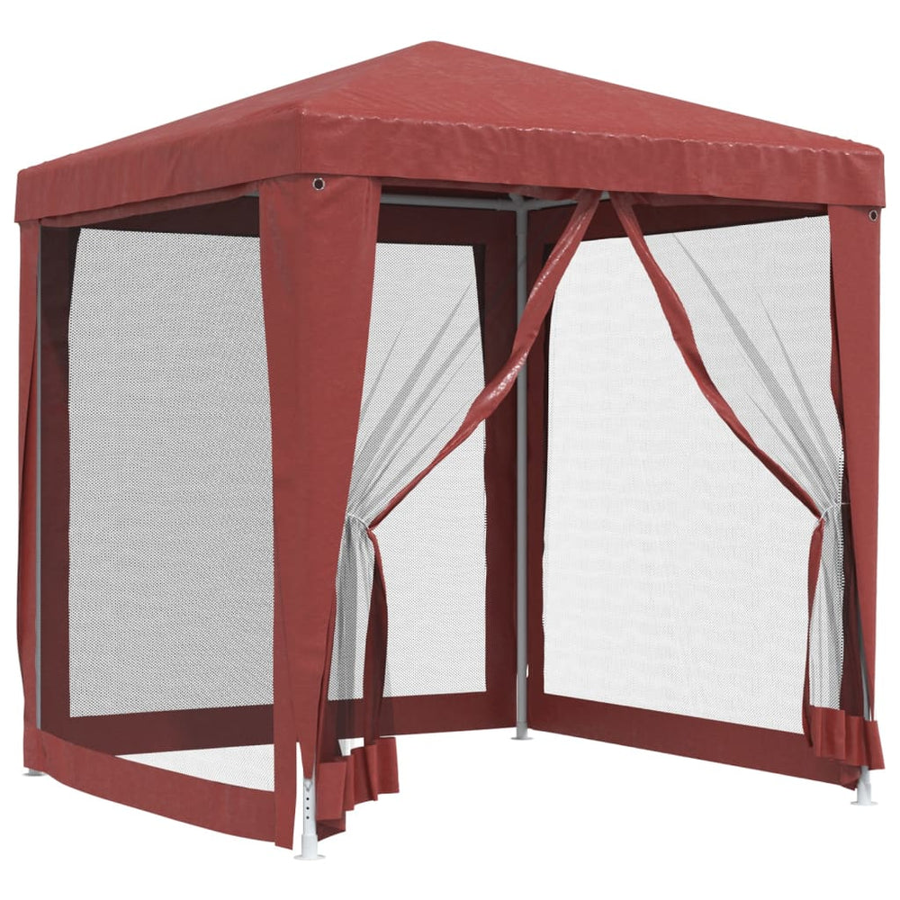 Rotes Partyzelt mit Mesh-Seitenwänden 2x2 m