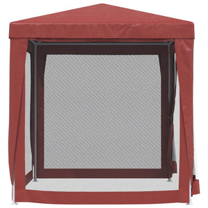 vidaXL Tente de réception avec 4 parois latérales en maille Rouge 2x2 m PEHD