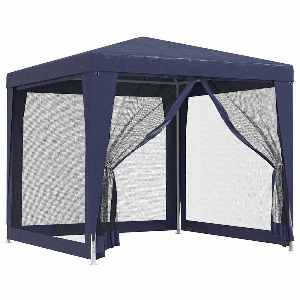 Blaues Partyzelt mit Mesh-Seitenwänden 2,5x2,5 m