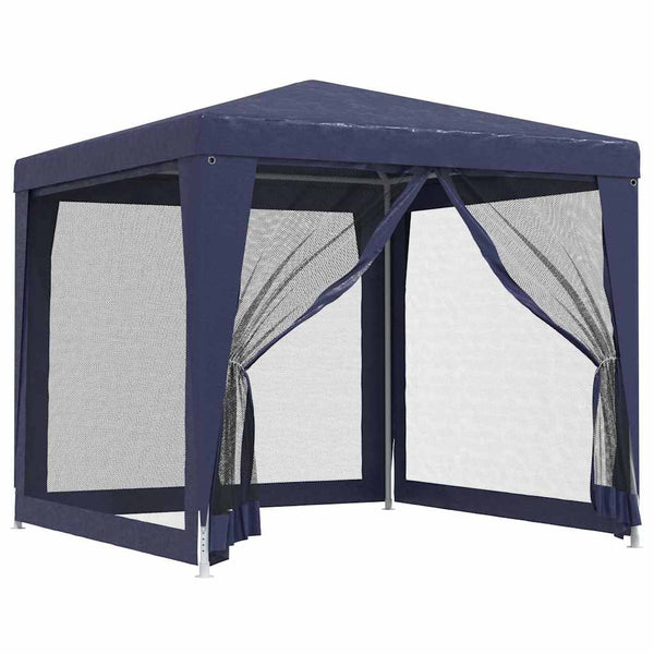 Blaues Partyzelt mit Mesh-Seitenwänden 2,5x2,5 m