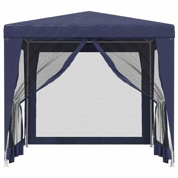Blaues Partyzelt mit Mesh-Seitenwänden 2,5x2,5 m