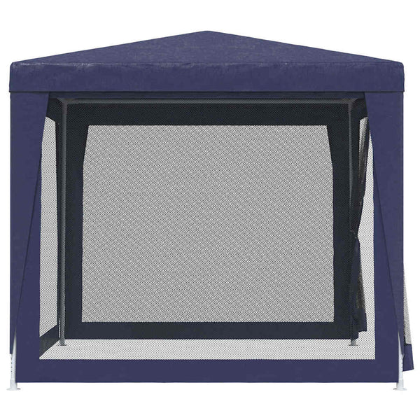Blaues Partyzelt mit Mesh-Seitenwänden 2,5x2,5 m
