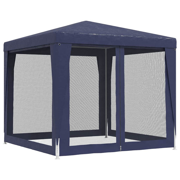 Blaues Partyzelt mit Mesh-Seitenwänden 2,5x2,5 m