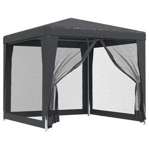 vidaXL Tente de réception avec 4 parois latérales en maille Gris anthracite 2,5x2,5 m PEHD