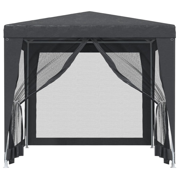 vidaXL Tente de réception avec 4 parois latérales en maille Gris anthracite 2,5x2,5 m PEHD