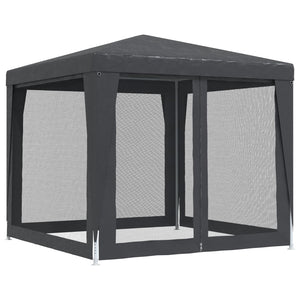 vidaXL Tente de réception avec 4 parois latérales en maille Gris anthracite 2,5x2,5 m PEHD