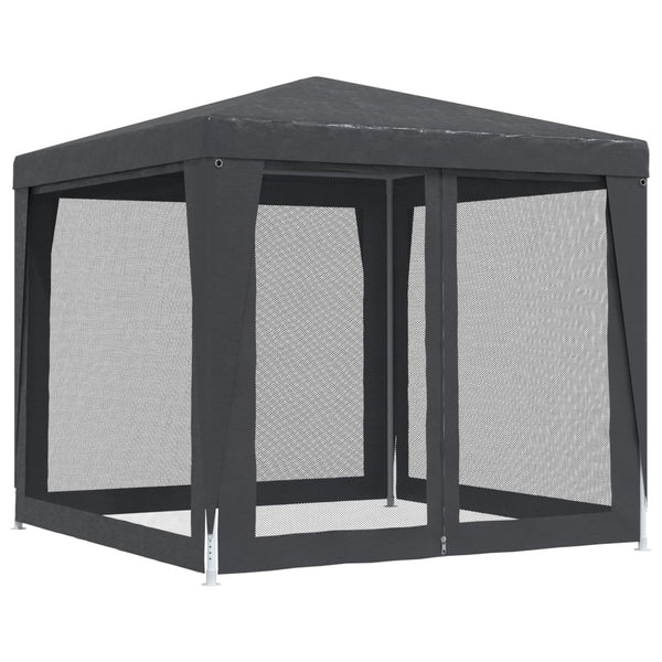 vidaXL Tente de réception avec 4 parois latérales en maille Gris anthracite 2,5x2,5 m PEHD