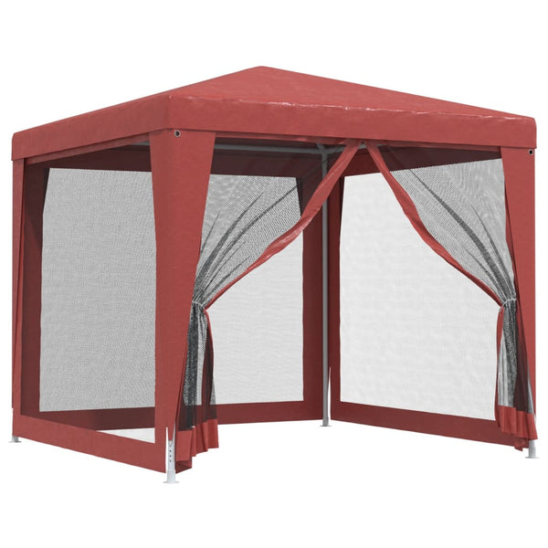 vidaXL Tente de réception 4 parois en maille Rouge 2,5x2,5 m PEHD