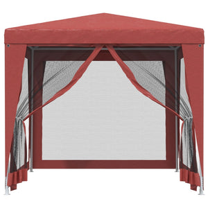 vidaXL Tente de réception 4 parois en maille Rouge 2,5x2,5 m PEHD