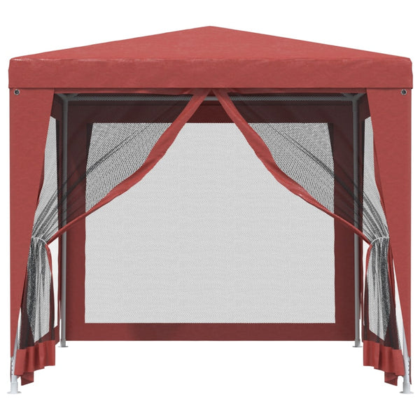 vidaXL Tente de réception 4 parois en maille Rouge 2,5x2,5 m PEHD