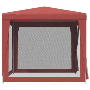 vidaXL Tente de réception 4 parois en maille Rouge 2,5x2,5 m PEHD