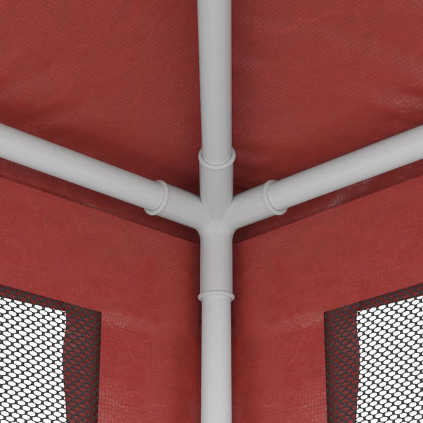 vidaXL Tente de réception 4 parois en maille Rouge 2,5x2,5 m PEHD