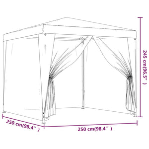 vidaXL Tente de réception 4 parois en maille Rouge 2,5x2,5 m PEHD
