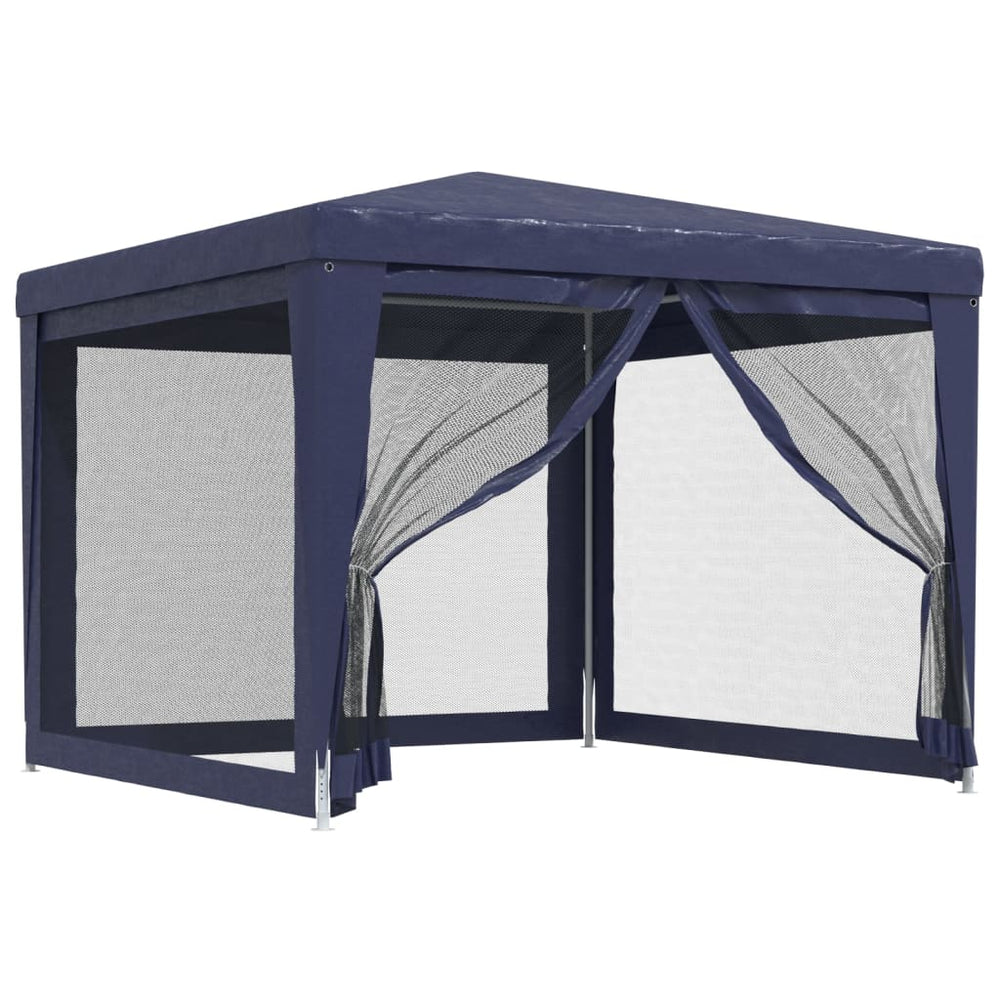 Blaues Partyzelt 3x3 m mit Mesh-Seitenwänden