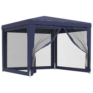 Blaues Partyzelt 3x3 m mit Mesh-Seitenwänden