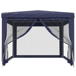 Blaues Partyzelt 3x4 m mit Mesh-Seitenwänden