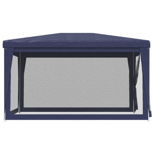 Blaues Partyzelt 3x4 m mit Mesh-Seitenwänden