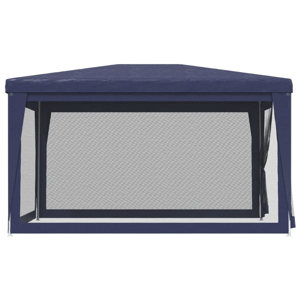 Blaues Partyzelt 3x4 m mit Mesh-Seitenwänden