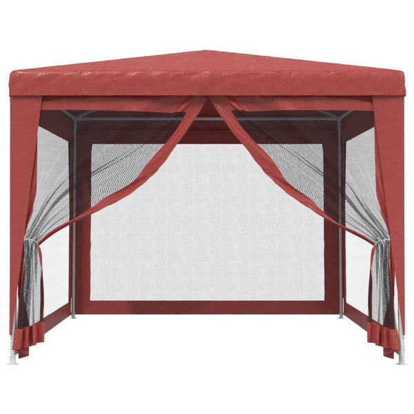 Rotes Partyzelt mit Mesh-Seitenwänden 3x4 m