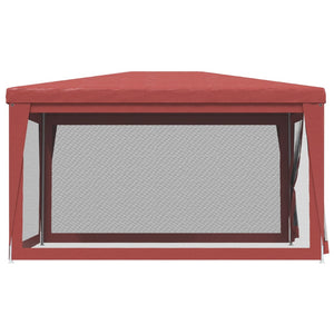 Rotes Partyzelt mit Mesh-Seitenwänden 3x4 m
