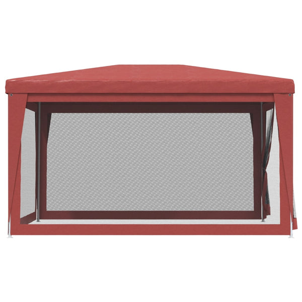 Rotes Partyzelt mit Mesh-Seitenwänden 3x4 m