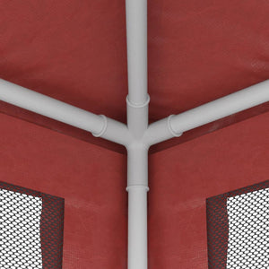 Rotes Partyzelt mit Mesh-Seitenwänden 3x4 m