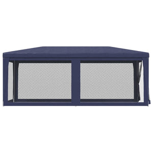 Blaues Partyzelt 3x6 m mit Mesh-Seitenwänden