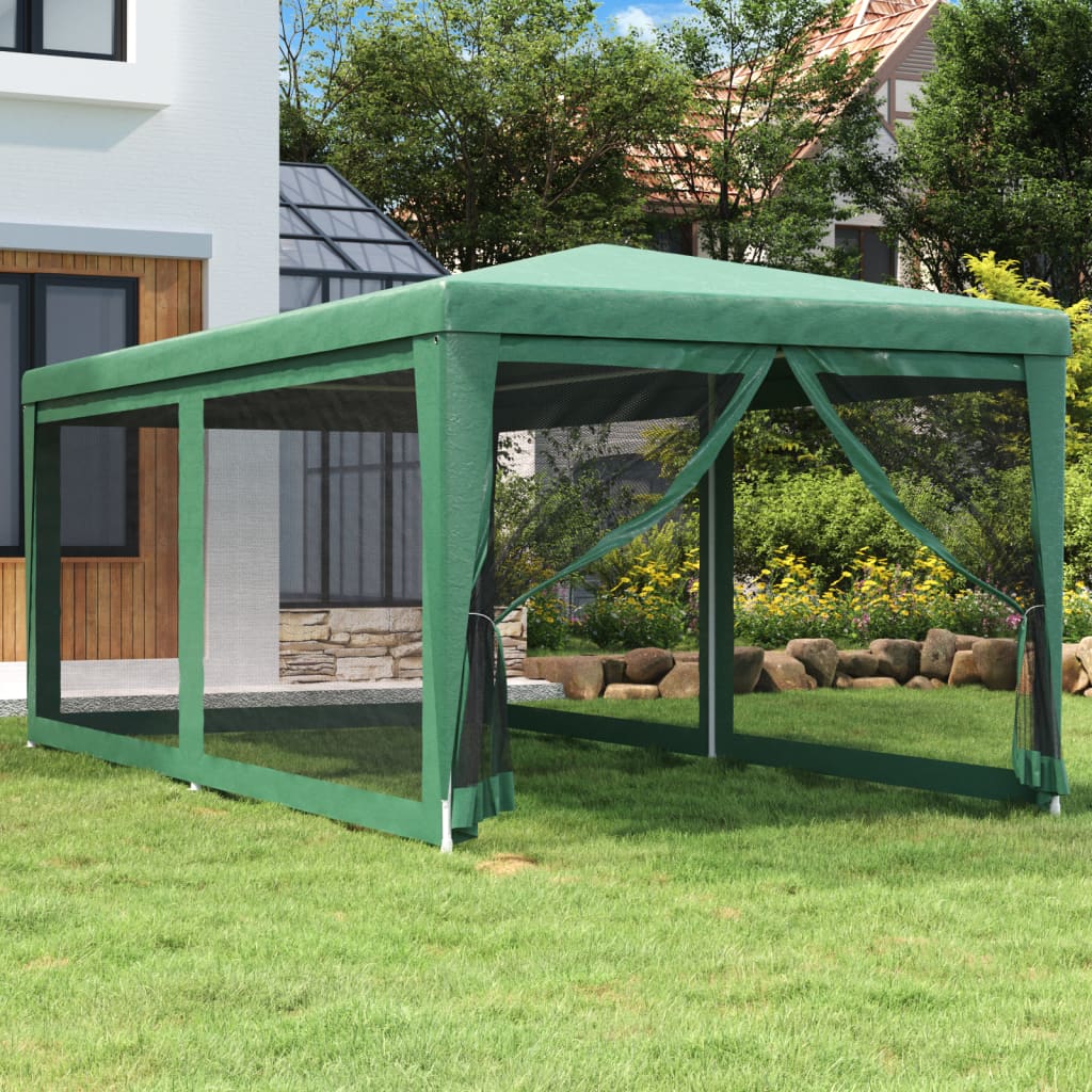 Grünes Partyzelt 3x6 m mit Mesh-Seitenwänden