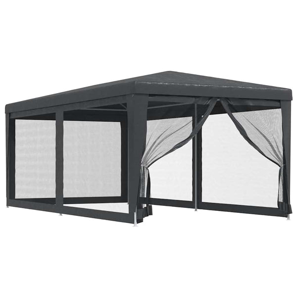 Tonnelle de réception vidaXL avec 6 parois en maille Anthracite 3x6 m PEHD