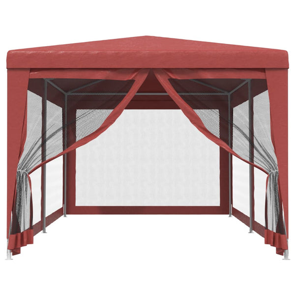 vidaXL Tonnelle de réception 3x6 m rouge avec 6 parois en maille PEHD