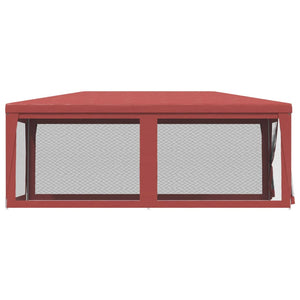 vidaXL Tonnelle de réception 3x6 m rouge avec 6 parois en maille PEHD
