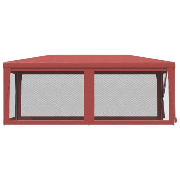 vidaXL Tonnelle de réception 3x6 m rouge avec 6 parois en maille PEHD