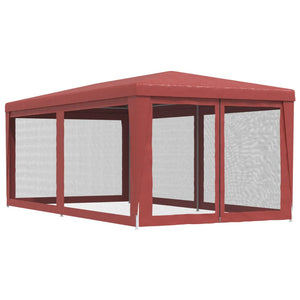vidaXL Tonnelle de réception 3x6 m rouge avec 6 parois en maille PEHD