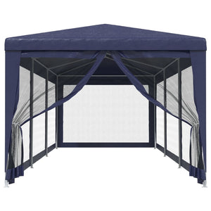 vidaXL Tente de réception avec 8 parois latérales en maille Bleu 3x9 m HDPE