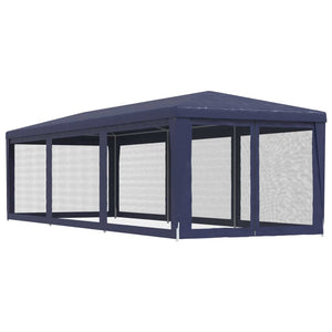 vidaXL Tente de réception avec 8 parois latérales en maille Bleu 3x9 m HDPE
