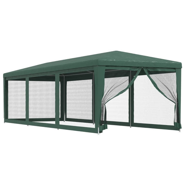 vidaXL Tente de réception avec 8 parois latérales en maille filet Vert 3x9 m HDPE