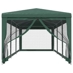vidaXL Tente de réception avec 8 parois latérales en maille filet Vert 3x9 m HDPE