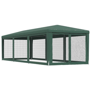 vidaXL Tente de réception avec 8 parois latérales en maille filet Vert 3x9 m HDPE