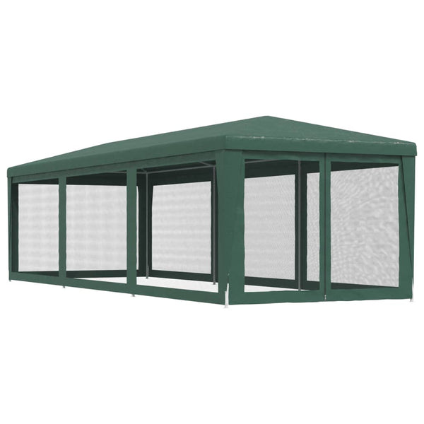 vidaXL Tente de réception avec 8 parois latérales en maille filet Vert 3x9 m HDPE