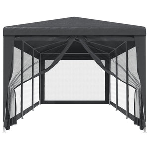 vidaXL Tente de réception avec 8 parois latérales en maille anthracite 3x9 m en PEHD