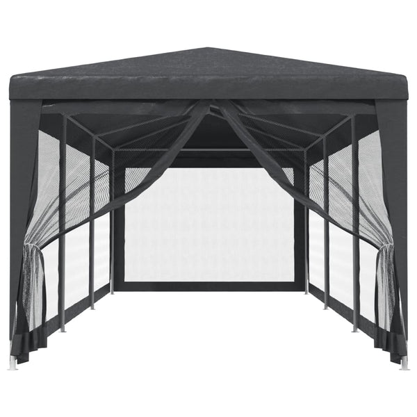 vidaXL Tente de réception avec 8 parois latérales en maille anthracite 3x9 m en PEHD