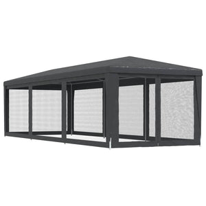 vidaXL Tente de réception avec 8 parois latérales en maille anthracite 3x9 m en PEHD