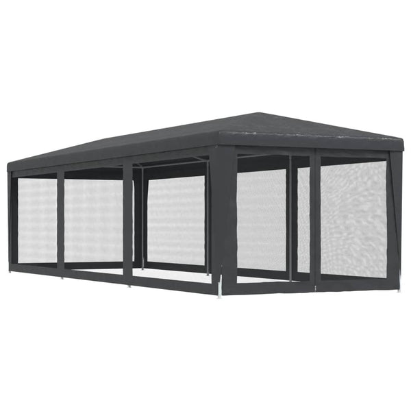 vidaXL Tente de réception avec 8 parois latérales en maille anthracite 3x9 m en PEHD