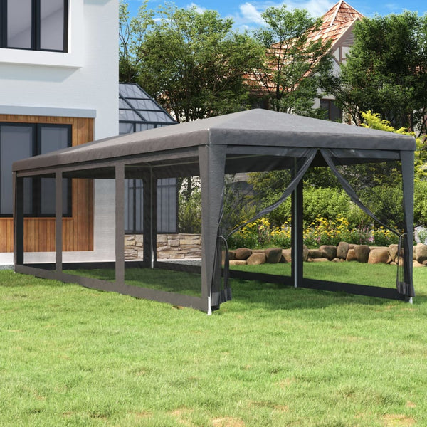 vidaXL Tente de réception avec 8 parois latérales en maille anthracite 3x9 m en PEHD