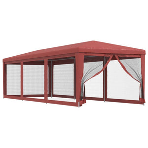 Partyzelt Rot 3x9 m mit Mesh-Seitenwänden