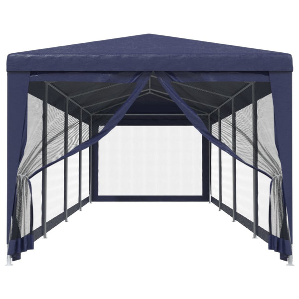 vidaXL Tonnelle de réception avec 10 parois latérales en maille Bleu 3x12 m PEHD