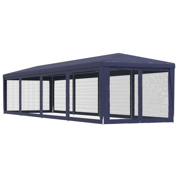 vidaXL Tonnelle de réception avec 10 parois latérales en maille Bleu 3x12 m PEHD